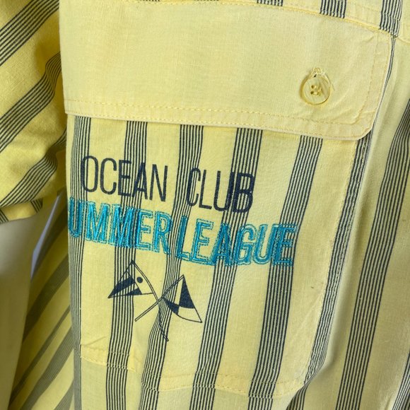 Vintage Van Huesen Custom Club  Mens Shirt XL Ocean Club Summer League Banded - Picture 5 of 6